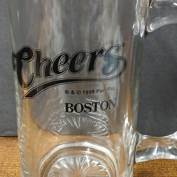 Vintage 1998 Cheers Boston TV Show Bar Themed Glass Beer Mug - Picture 2 of 5